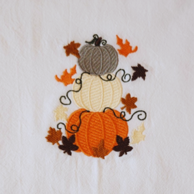 Pumpkins Embroidered Towel