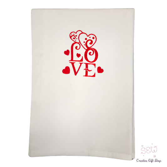 Love Embroidered Towel