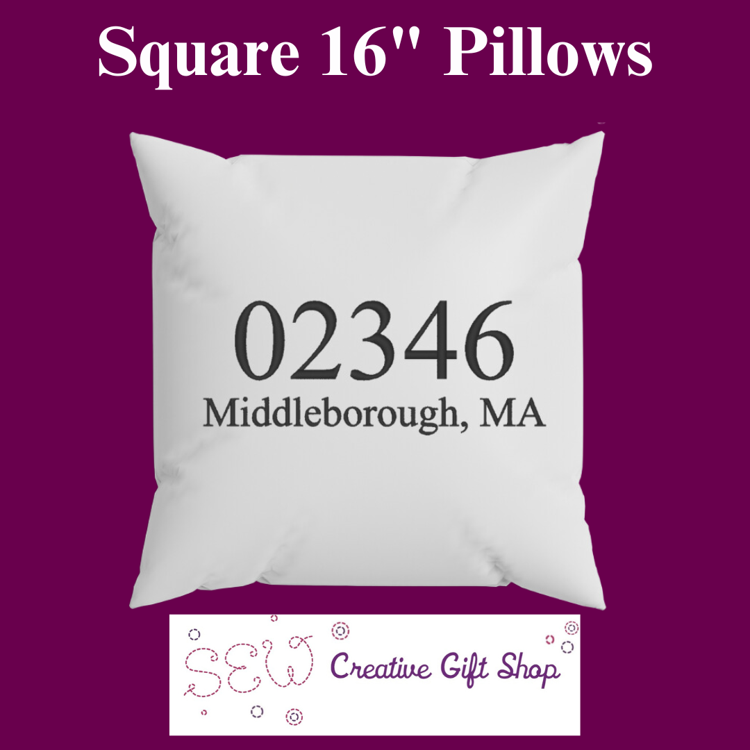 Zip code with town square 16" pillow