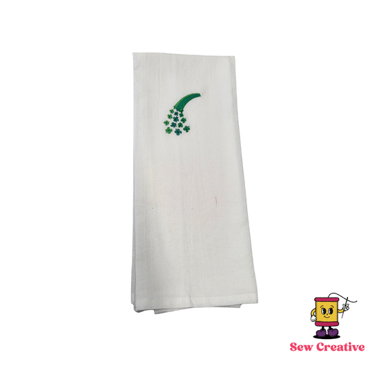 Shamrock Rainbow Embroidered Towel