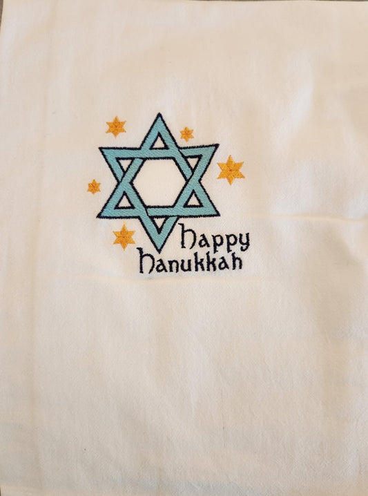 Hanukkah - Star Embroidered Towel