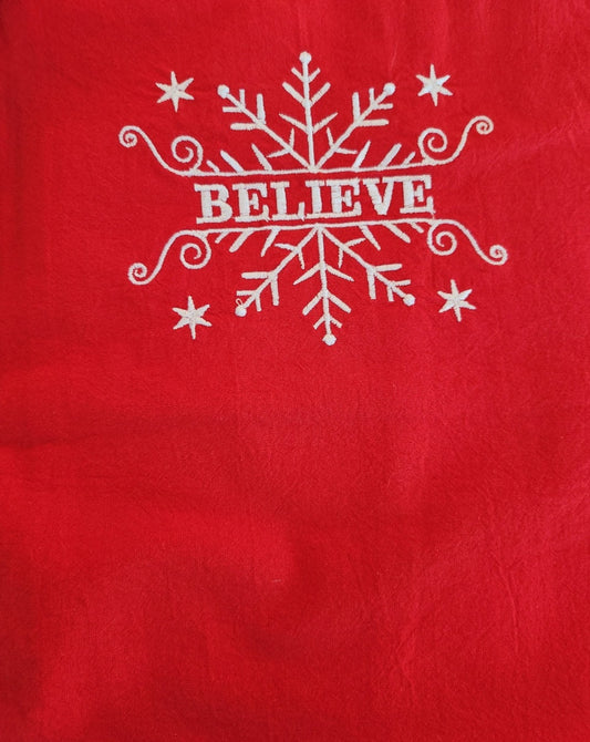 Believe snowflake Embroidered Towel
