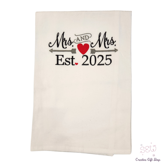 2025 Mrs. & Mrs. Est. Embroidered Towel