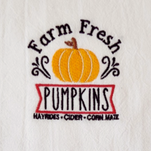 Farm Fresh Pumpkins Embroidered Towel