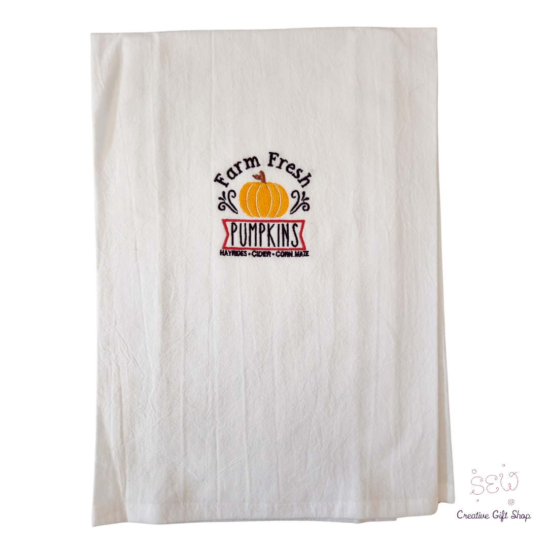 Farm Fresh Pumpkins Embroidered Towel