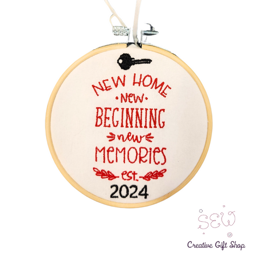 New Home 2024 Embroidered Ornament