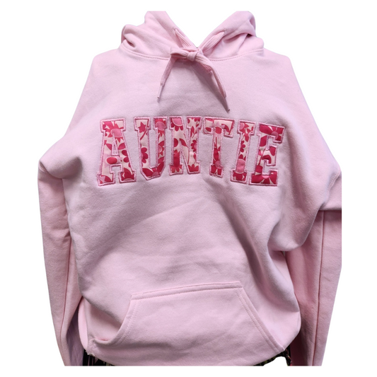 Auntie appliqued hoodie