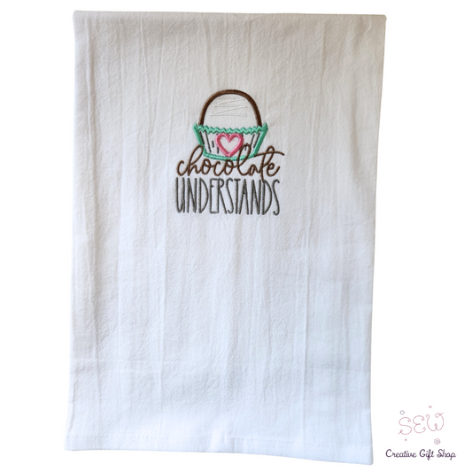 Chocolate Understands Embroidered Towel