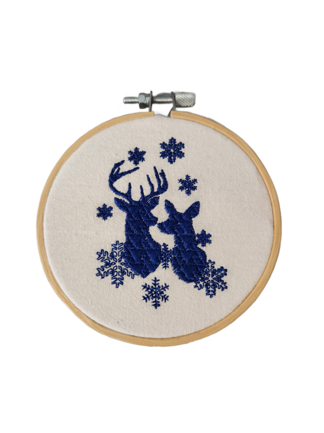 Deer with snowflakes Embroidered Ornament