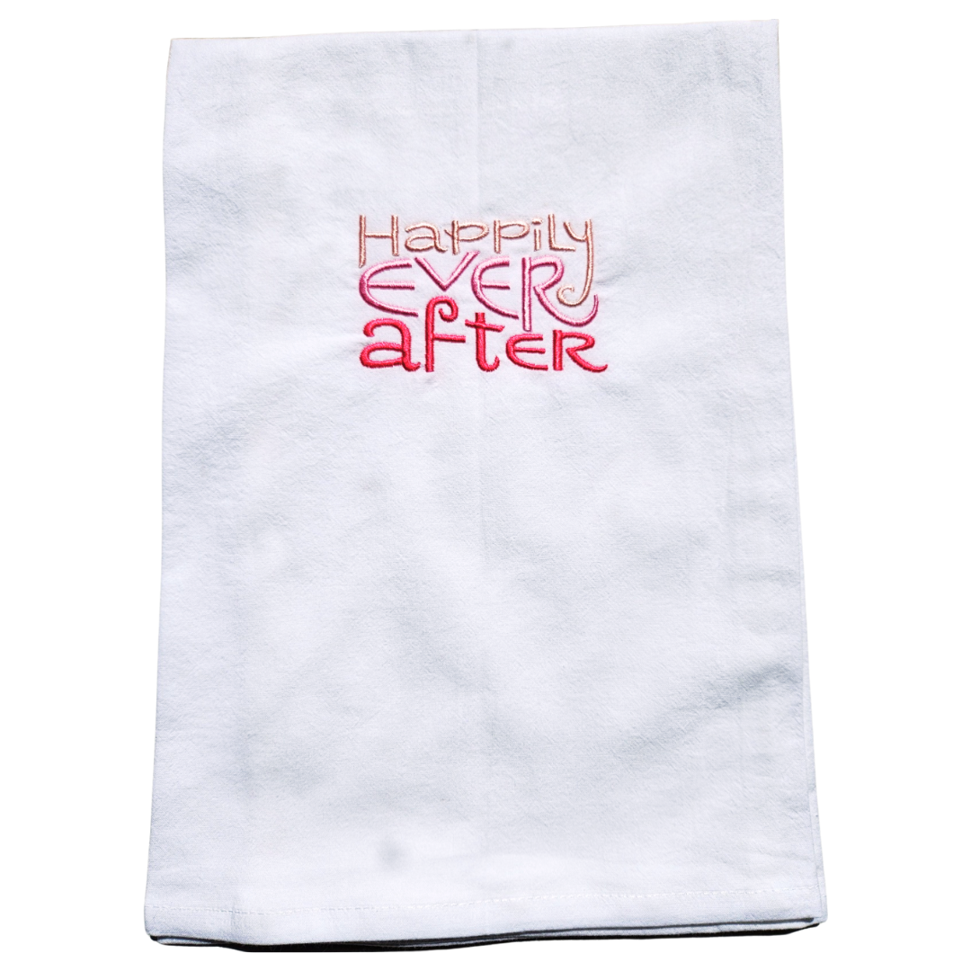 Happily Ever After Embroidered Towel