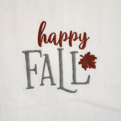 Happy fall Embroidered Towel