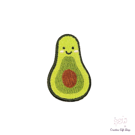 Smiling Avocado Embroidered Iron-on Patch