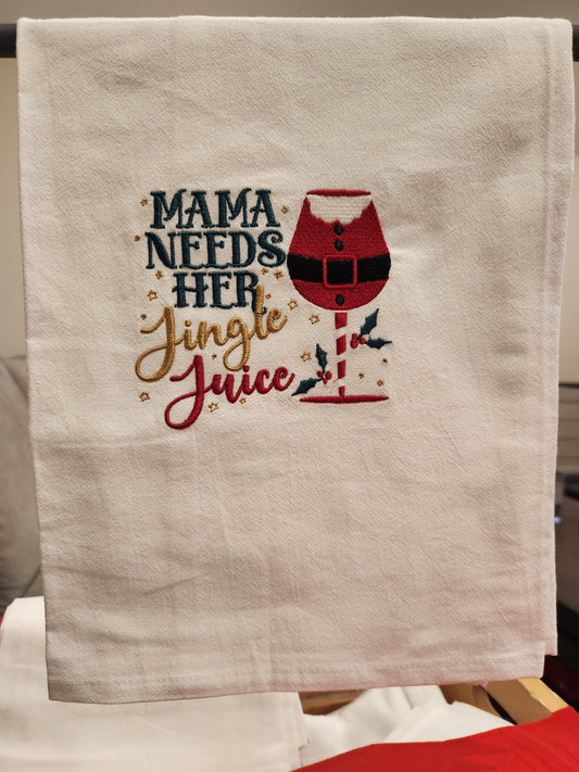 Mama jingle juice Embroidered Towel