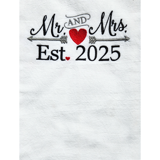 2025 Mr. & Mrs. Est. Embroidered Towel