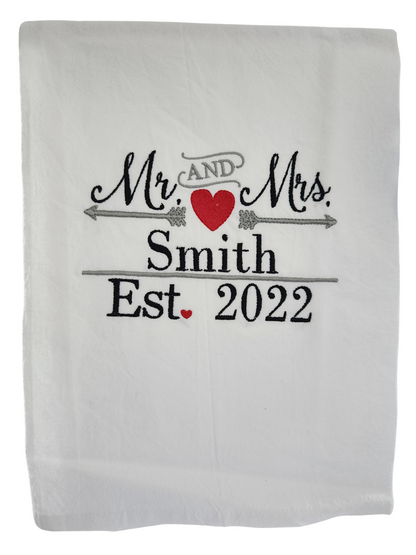 Custom Kitchen Towel Mr and Mrs Kitchen Towel Personalized 