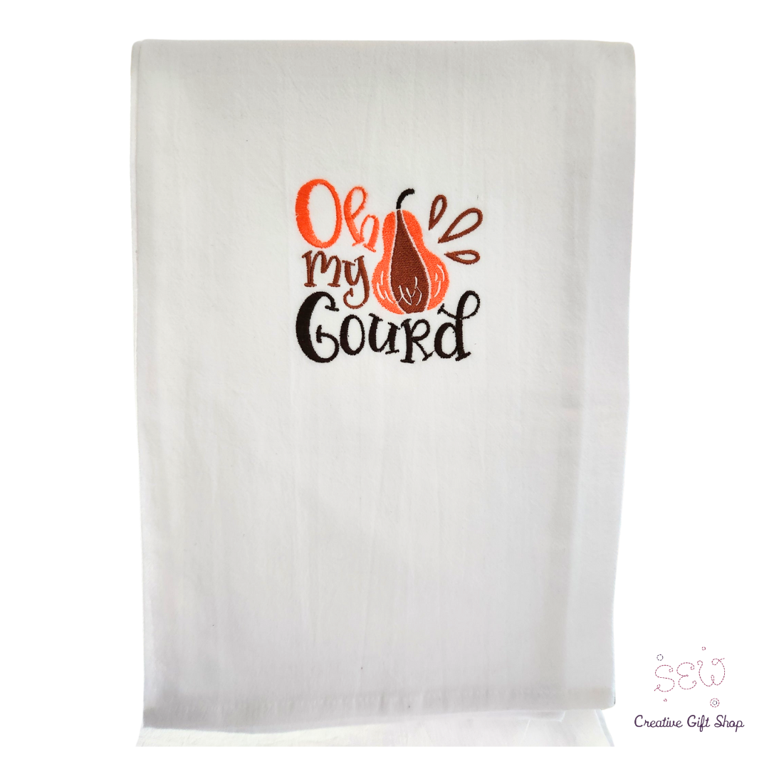 Oh my gourd Embroidered Towel