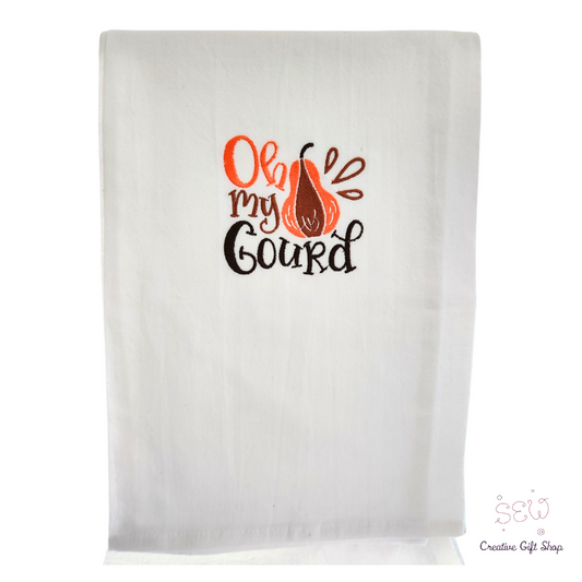 Oh my gourd Embroidered Towel