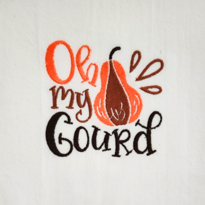 Oh my gourd Embroidered Towel