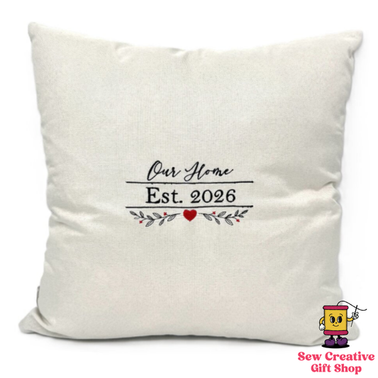 Our Home Est. 2026 Pillow with cover and insert