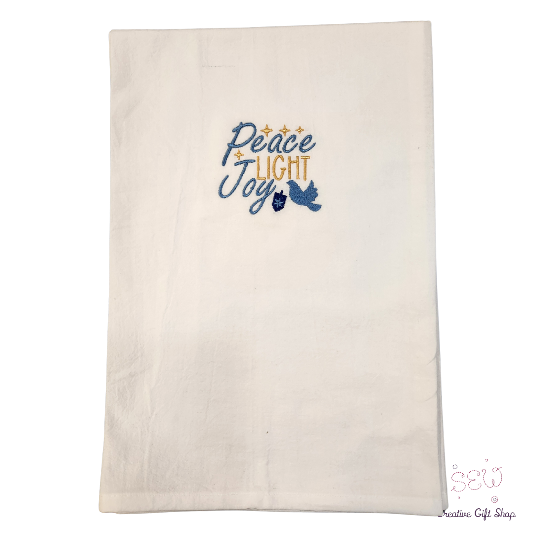 Peace light joy Embroidered Towel