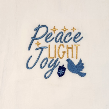 Peace light joy Embroidered Towel