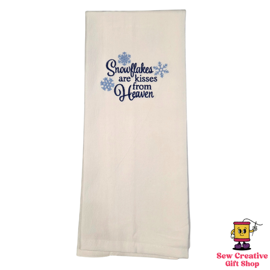 Snowflakes are kisses from heaven Embroidered Towel