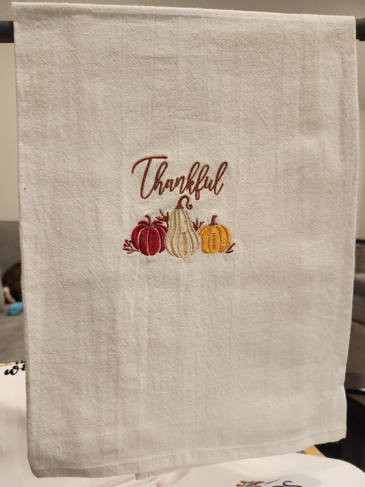 Thankful Embroidered Towel
