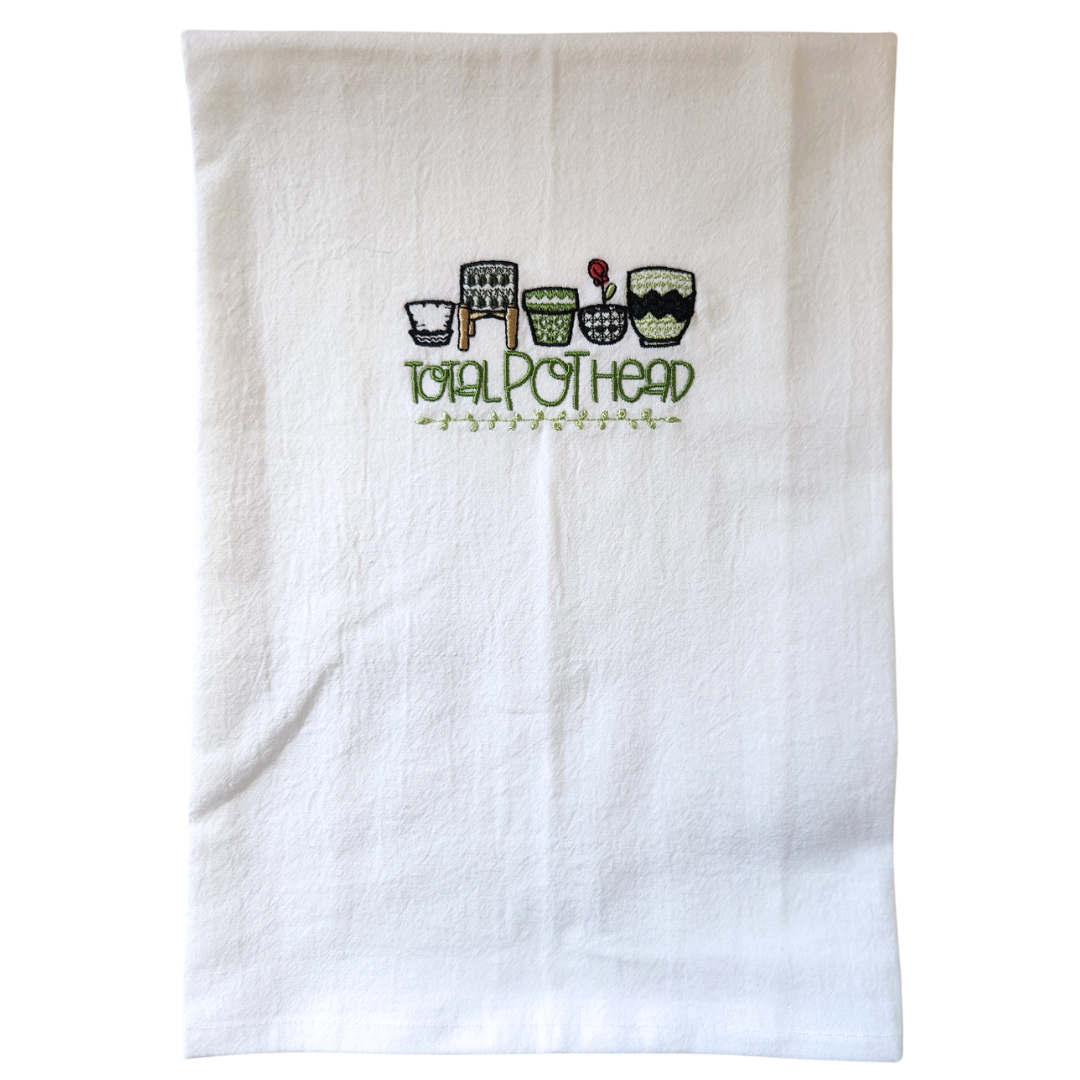 Total Pot Head Embroidered Towel