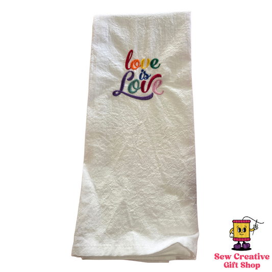 Love is Love Rainbow Embroidered Towel
