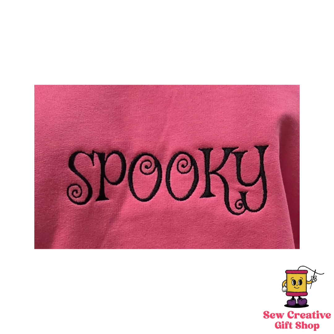 Spooky Halloween Embroidered Adult Sweatshirt