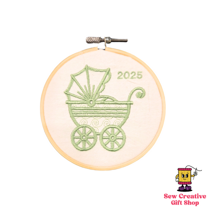 2025 Baby Carriage Embroidered Ornament