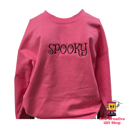 Spooky Halloween Embroidered Adult Sweatshirt